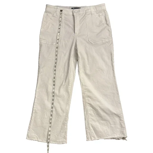 Democracy Jeans Womens Size 8 White Raw Hem Flared Ab Solution Technology - Picture 9 of 10